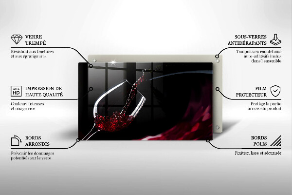 Protège plaque de cuisson Un verre de vin rouge