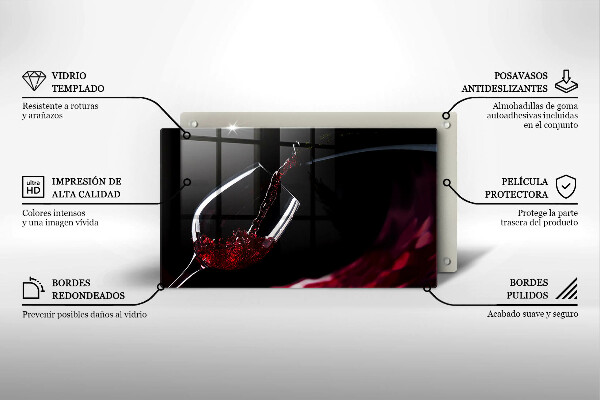 Protège plaque de cuisson Un verre de vin rouge