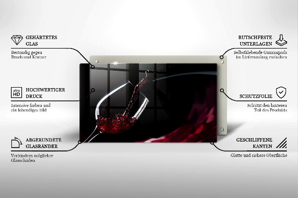 Protège plaque de cuisson Un verre de vin rouge