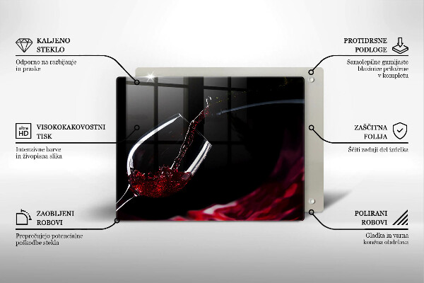 Protège plaque de cuisson Un verre de vin rouge