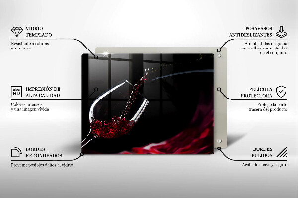 Protège plaque de cuisson Un verre de vin rouge