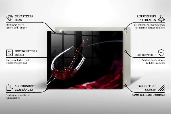 Protège plaque de cuisson Un verre de vin rouge