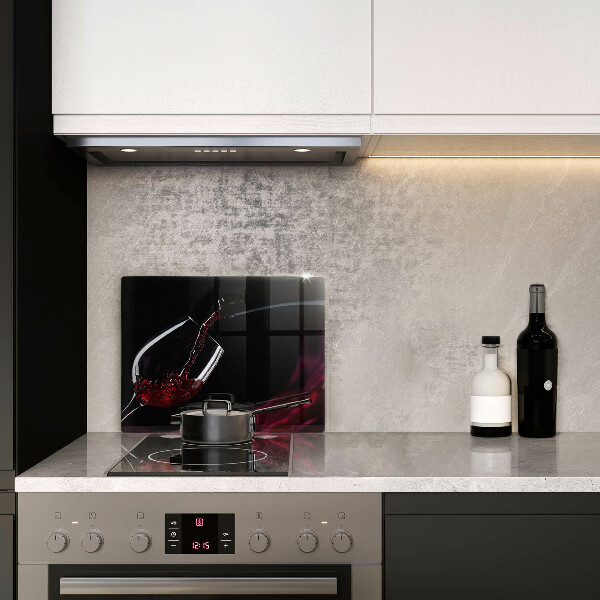 Protège plaque de cuisson Un verre de vin rouge
