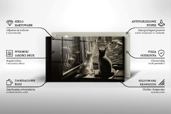 Protège plaque de cuisson Ville et fenêtre des chats