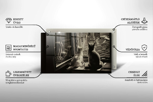 Protège plaque de cuisson Ville et fenêtre des chats