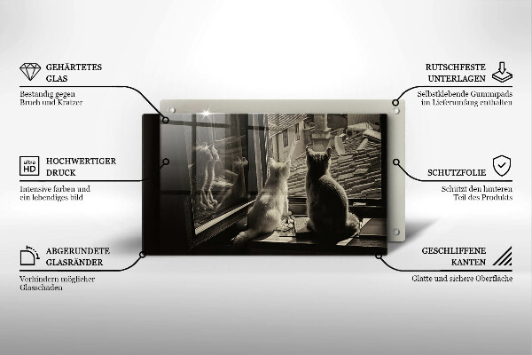 Protège plaque de cuisson Ville et fenêtre des chats