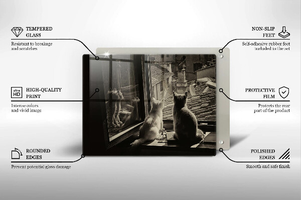 Protège plaque de cuisson Ville et fenêtre des chats
