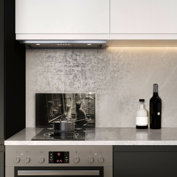 Protège plaque de cuisson Ville et fenêtre des chats