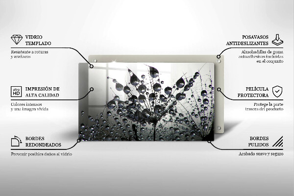 Protège plaque de cuisson Pissenlits et rosée