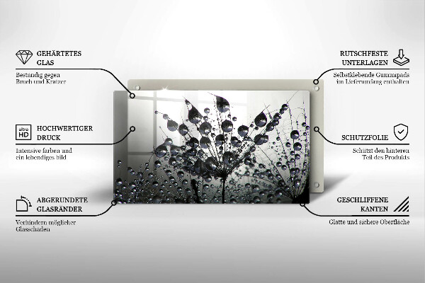 Protège plaque de cuisson Pissenlits et rosée