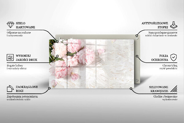 Protège plaque de cuisson Fleurs de roses délicates