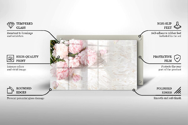 Protège plaque de cuisson Fleurs de roses délicates