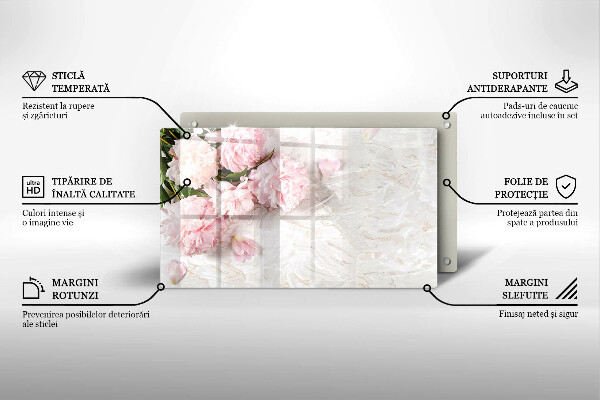 Protège plaque de cuisson Fleurs de roses délicates