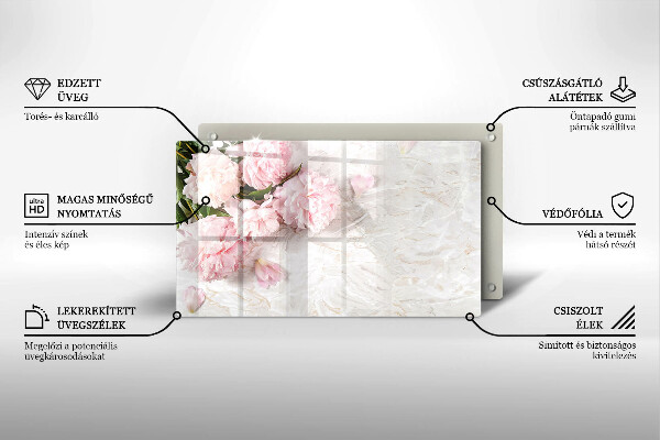 Protège plaque de cuisson Fleurs de roses délicates