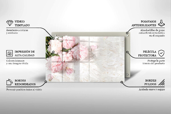 Protège plaque de cuisson Fleurs de roses délicates