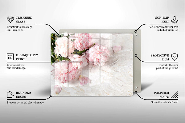 Protège plaque de cuisson Fleurs de roses délicates