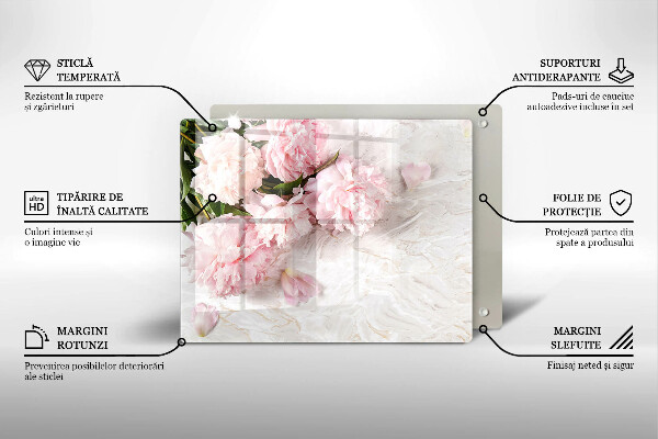 Protège plaque de cuisson Fleurs de roses délicates