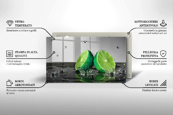 Protège plaque de cuisson Citrons verts juteux et eau