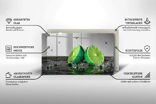 Protège plaque de cuisson Citrons verts juteux et eau