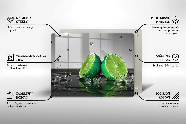 Protège plaque de cuisson Citrons verts juteux et eau