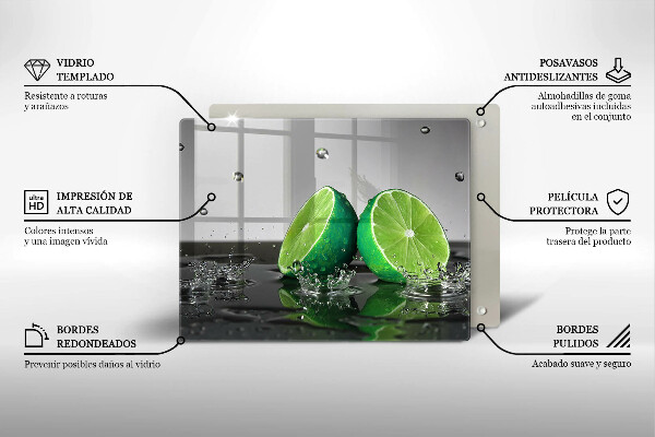 Protège plaque de cuisson Citrons verts juteux et eau