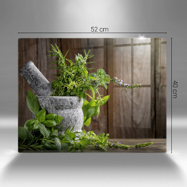 Protège plaque de cuisson Plantes herbes et bois