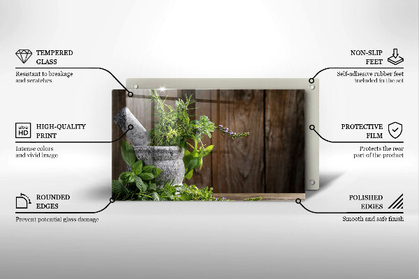 Protège plaque de cuisson Plantes herbes et bois