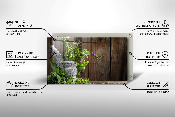 Protège plaque de cuisson Plantes herbes et bois