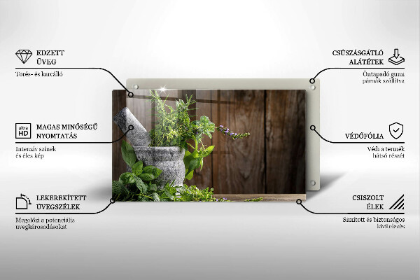 Protège plaque de cuisson Plantes herbes et bois