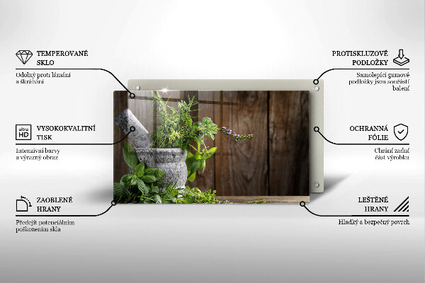 Protège plaque de cuisson Plantes herbes et bois