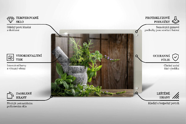 Protège plaque de cuisson Plantes herbes et bois