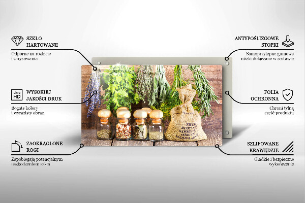 Protège plaque de cuisson Herbes épices et bois