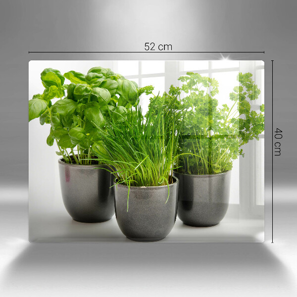 Protège plaque de cuisson Pots aux herbes