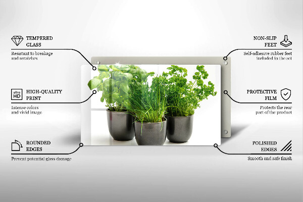 Protège plaque de cuisson Pots aux herbes