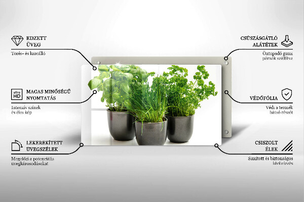 Protège plaque de cuisson Pots aux herbes