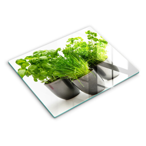 Protège plaque de cuisson Pots aux herbes