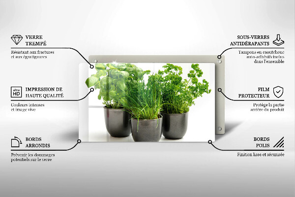 Protège plaque de cuisson Pots aux herbes