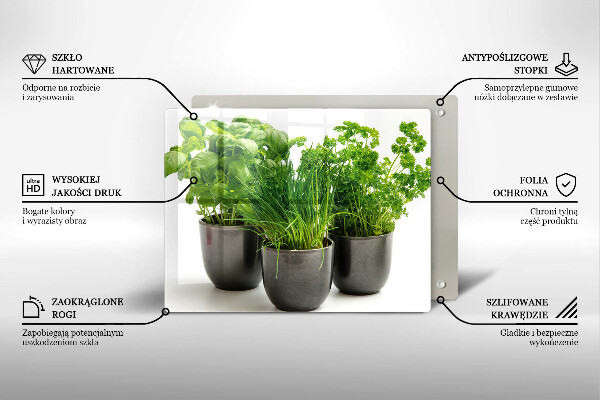 Protège plaque de cuisson Pots aux herbes