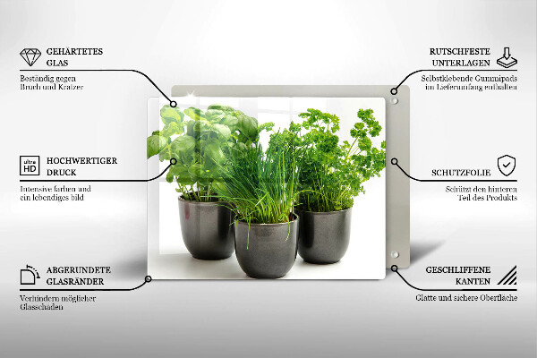 Protège plaque de cuisson Pots aux herbes