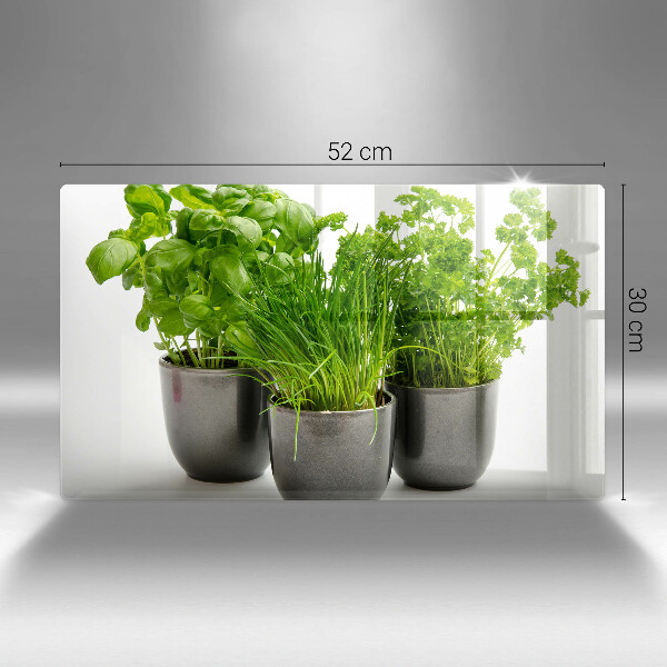 Protège plaque de cuisson Pots aux herbes