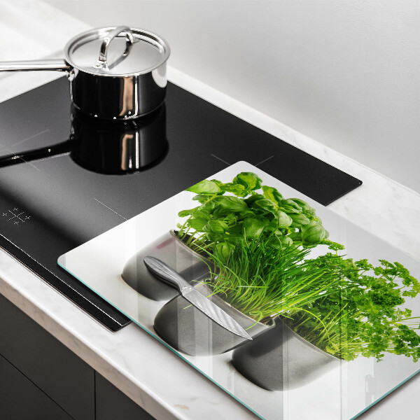 Protège plaque de cuisson Pots aux herbes