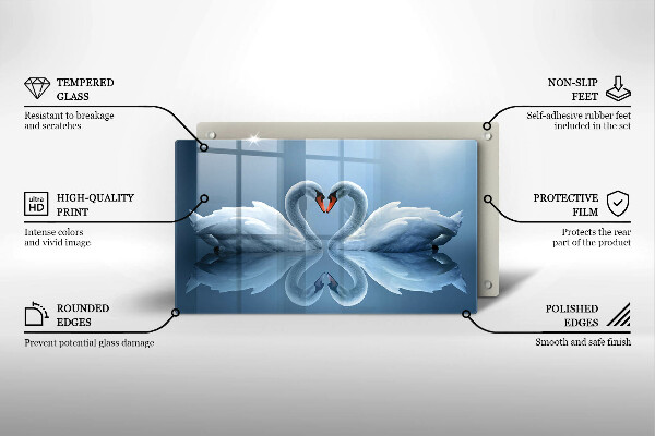 Protège plaque de cuisson Deux coeurs de cygne