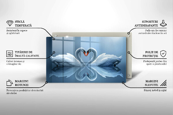 Protège plaque de cuisson Deux coeurs de cygne