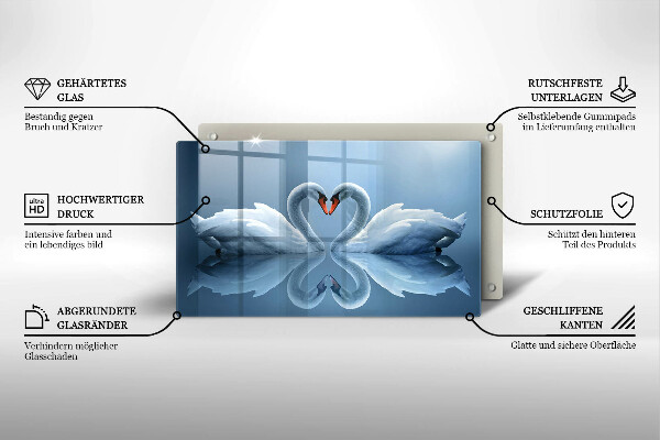 Protège plaque de cuisson Deux coeurs de cygne