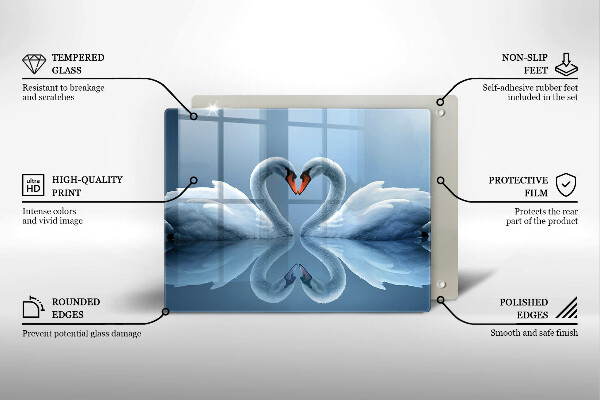 Protège plaque de cuisson Deux coeurs de cygne