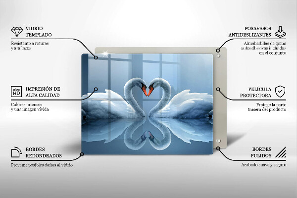 Protège plaque de cuisson Deux coeurs de cygne