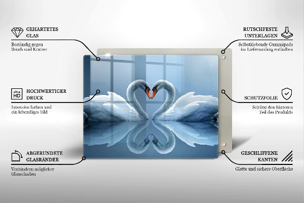 Protège plaque de cuisson Deux coeurs de cygne