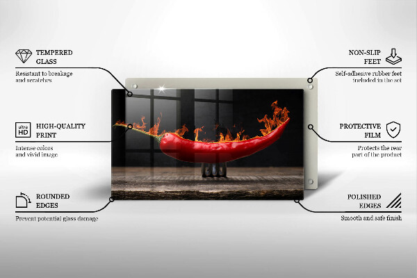 Protège plaque de cuisson Piment fort