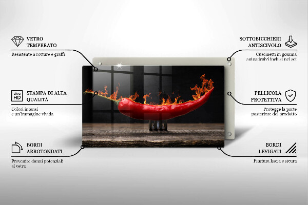 Protège plaque de cuisson Piment fort