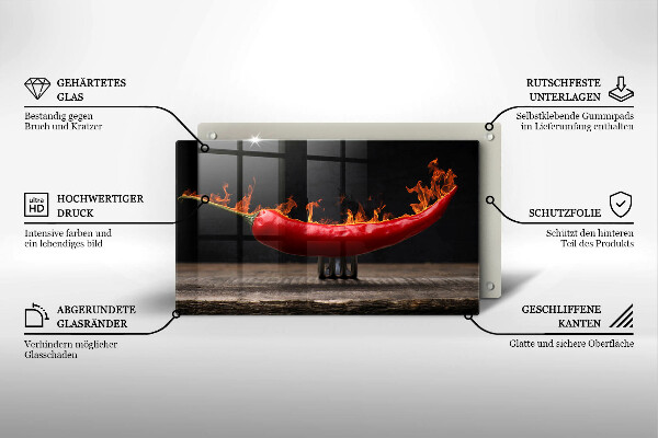 Protège plaque de cuisson Piment fort
